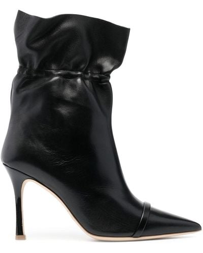 Malone Souliers Ruched Pointed Boots - Black