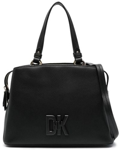 DKNY Seventh Avenue Leather Tote Bag - Zwart
