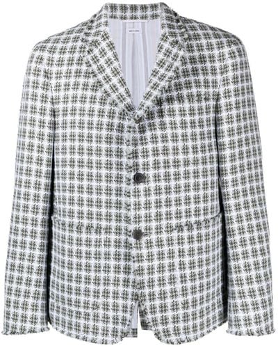 Thom Browne Single-breasted Check-pattern Blazer - Grey
