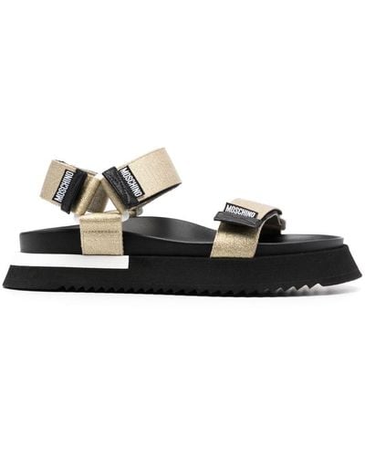 Moschino Touch-strap Flat Sandals - Black