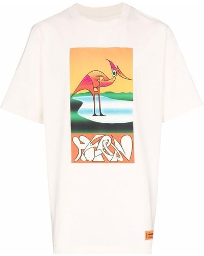 Heron Preston Camiseta con garzas estampadas - Blanco