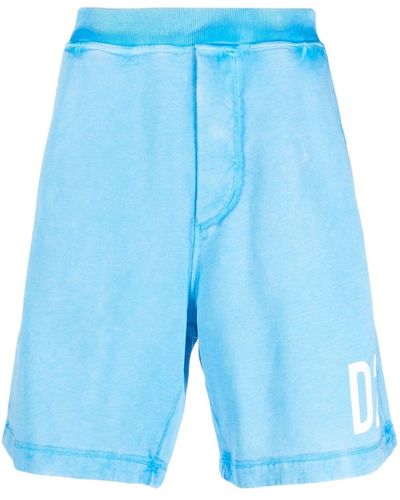 DSquared² Pantalones cortos de chándal con logo - Azul