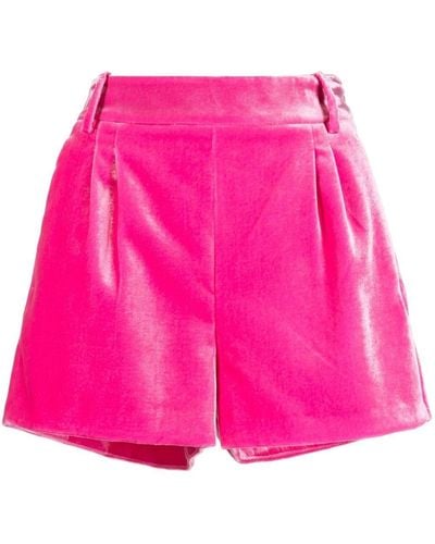 Ermanno Scervino High-waisted Velvet Shorts - Pink