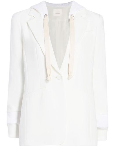 Cinq À Sept Single-breasted Hooded Blazer - White