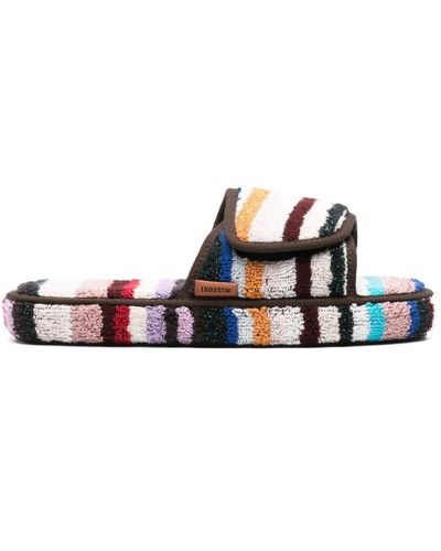 Missoni Striped Touch-strap Slippers - White