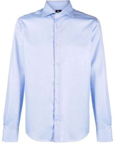 BOGGI Long-sleeved Cotton Shirt - Blue