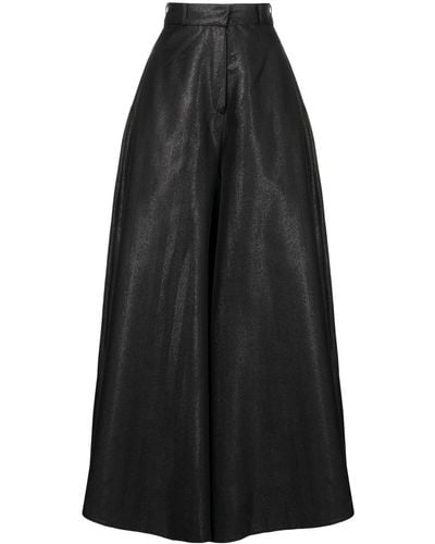 Saiid Kobeisy Brocade Wide-leg Trousers - Black