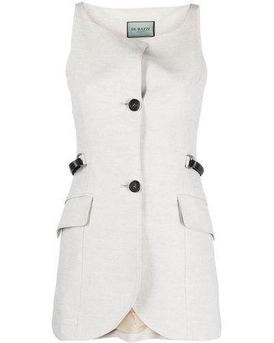 DURAZZI MILANO Button-fastening Sleeveless Waistcoat - White