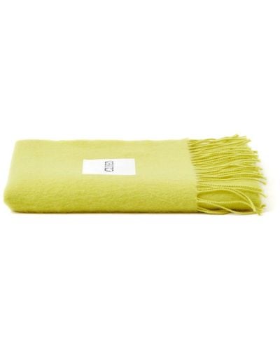 Closed Logo-patch Wool Scarf - Yellow