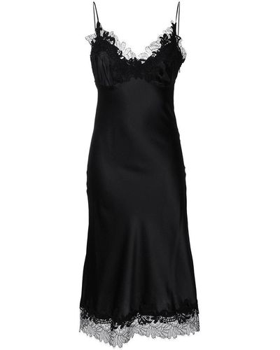 Ermanno Scervino Lace Trim Slip Dress - Black
