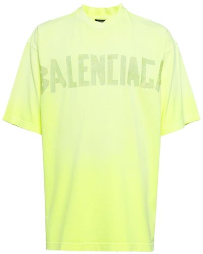 Balenciaga Tape Type Cotton T-shirt - Yellow