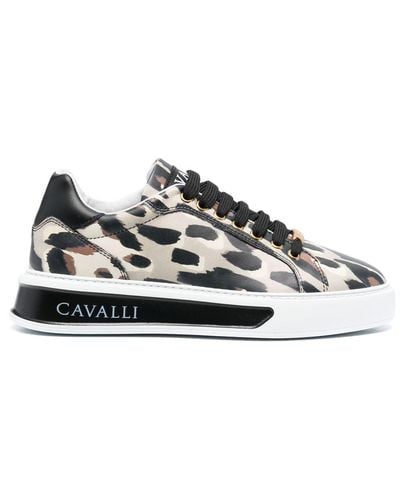 Roberto Cavalli Leopard-print Leather Sneakers - Multicolor