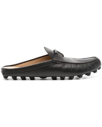 Tod's T Timeless Gommino Bubble Leather Mules - Grey
