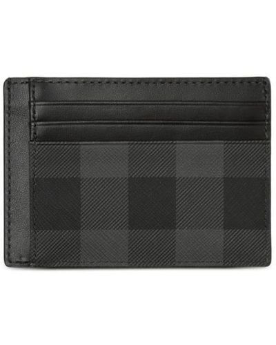 Burberry Checked Leather Cardholder - Black