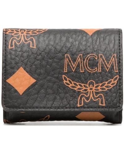 MCM Mini Maxi Visetos-print Tri-fold Wallet - Grey
