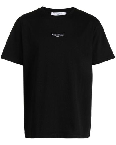Maison Kitsuné T-shirt Met Logoprint - Zwart