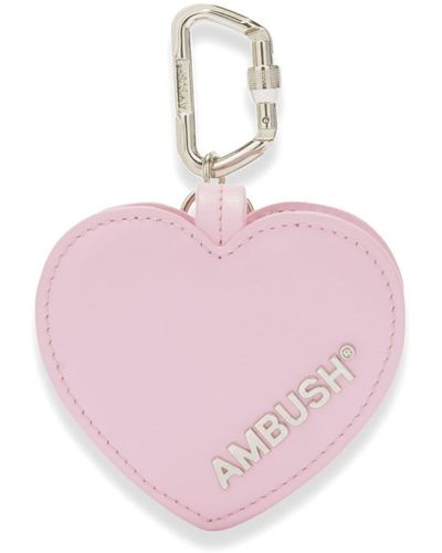 Ambush Heart Leather Airpods Case - Pink