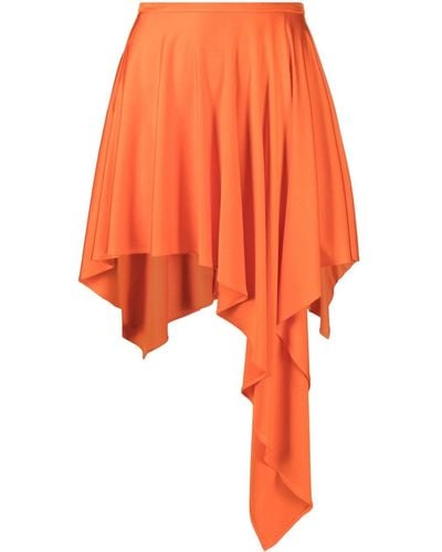 Stella McCartney Falda asimétrica con diseño drapeado - Naranja