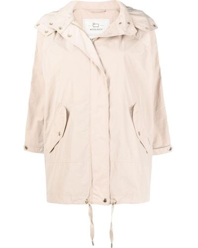 Woolrich Zip-up Parka Coat - Natural