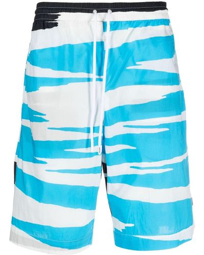 Missoni Slub-print Cotton Bermuda Shorts - Blue