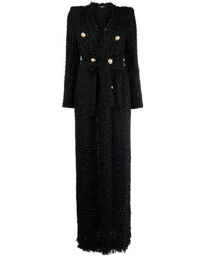 Balmain Tweed Jas - Zwart