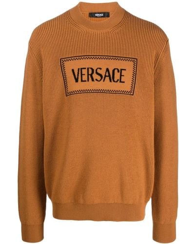 Versace 90s Vintage-logo Sweater - Orange