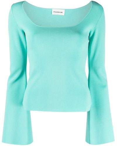 P.A.R.O.S.H. Scoop-neck Knit Sweater - Blue
