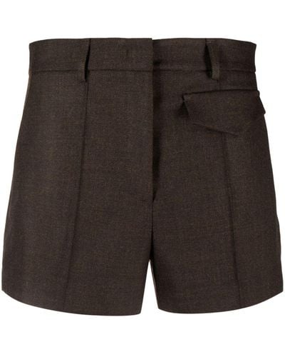 Blanca Vita Salicaria Pleated Mid-rise Shorts - Black