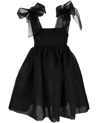 Paskal Oversize Bow-detail Organza Dress - Black