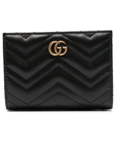Gucci GGマーモント 二つ折り財布 - ブラック