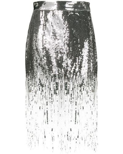 MSGM Sequin Fringed Skirt - Metallic
