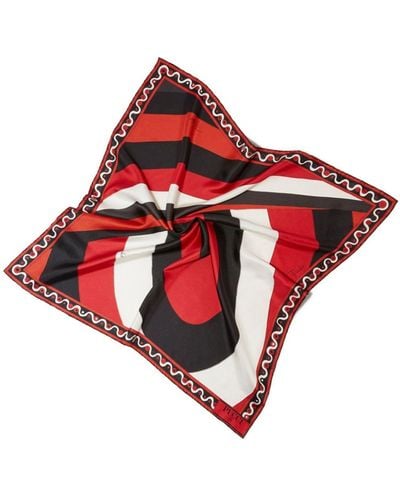 Emilio Pucci Large Iride-print Reversible Silk Scarf - Red