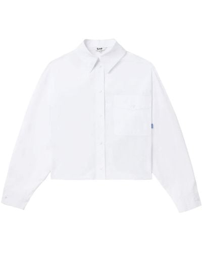 SJYP Camicia con stampa grafica - Bianco