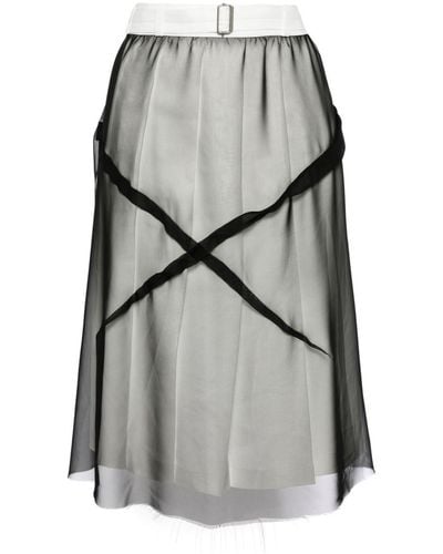 Undercover Panelled Midi Skirt - Grey