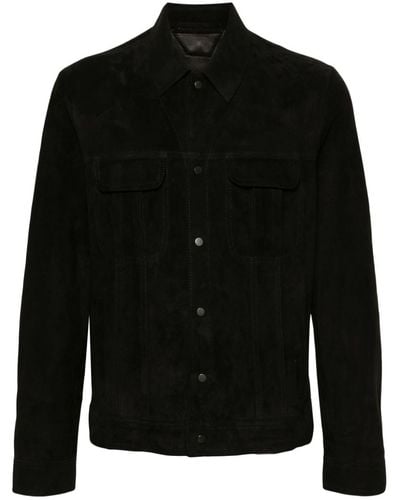 Salvatore Santoro Suede Shirt Jacket - Black