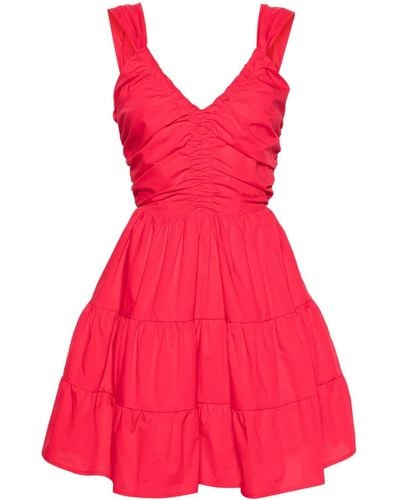 Liu Jo V-neck cotton minidress - Rojo