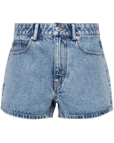 Alexander Wang Shorty Embellished Denim Shorts - Blue