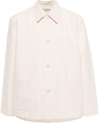 Our Legacy Haven pointed-collar shirt jacket - Natur