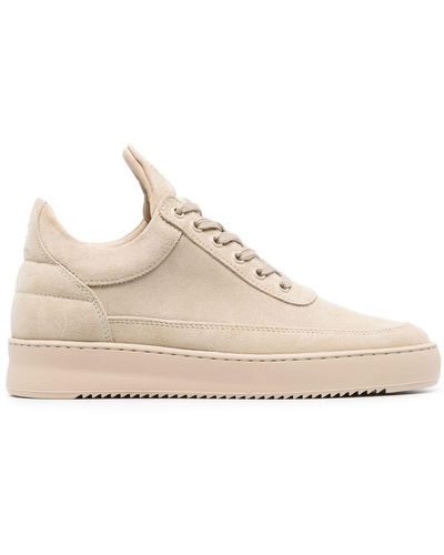 Filling Pieces Logo-embroidered Suede Trainers - Natural