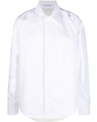 Bianca Saunders Hemd mit spitzem Kragen - Weiß