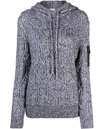 Moncler Cable Knit Hoodie - Blue