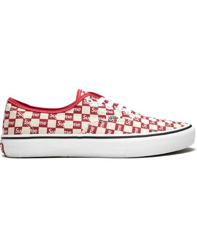 Vans X Supreme Authentic Pro "supreme Checkered Red" Low-top Sneakers - Wit