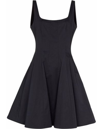 STAUD Mini Wells Square-neck Dress - Black
