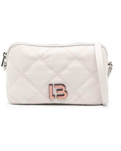Bimba Y Lola Quilted Logo-lettering Mini Crossbody Bag - Natural