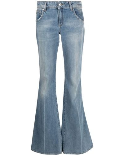 Blumarine Flared Jeans In Stretch Cotton - Blue