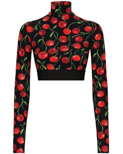 Dolce & Gabbana Top mit Kirschen-Print - Rot