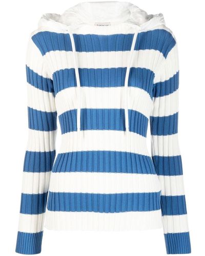 Moncler Striped Hooded Top - Blue