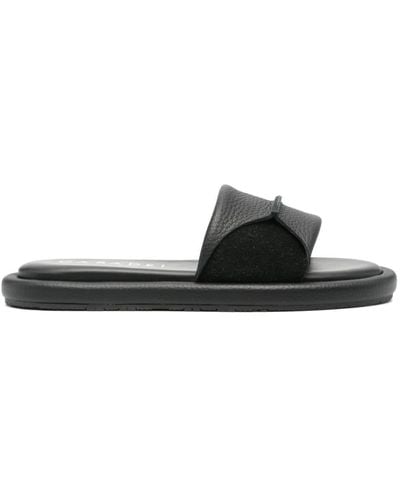 Casadei Parma Lido Leather Slides - Black