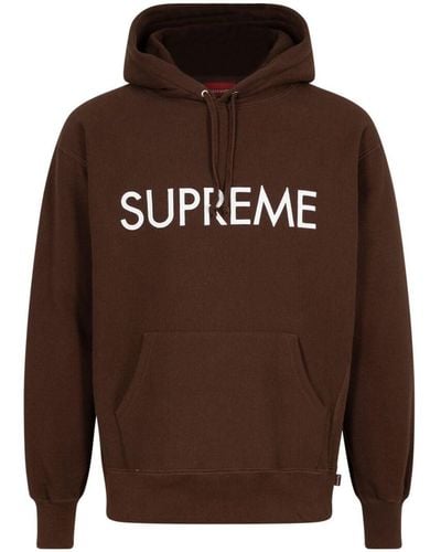 Supreme Capital long-sleeve hoodie - Marrone