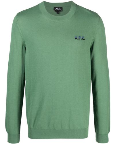 A.P.C. Jersey con logo bordado - Verde